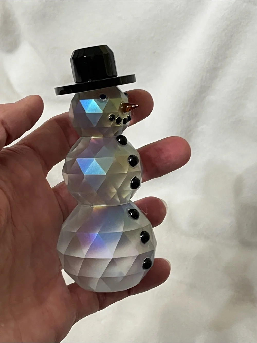 Simon Designs Crystal Snowman Figurine Christmas Holiday Decor Original Box